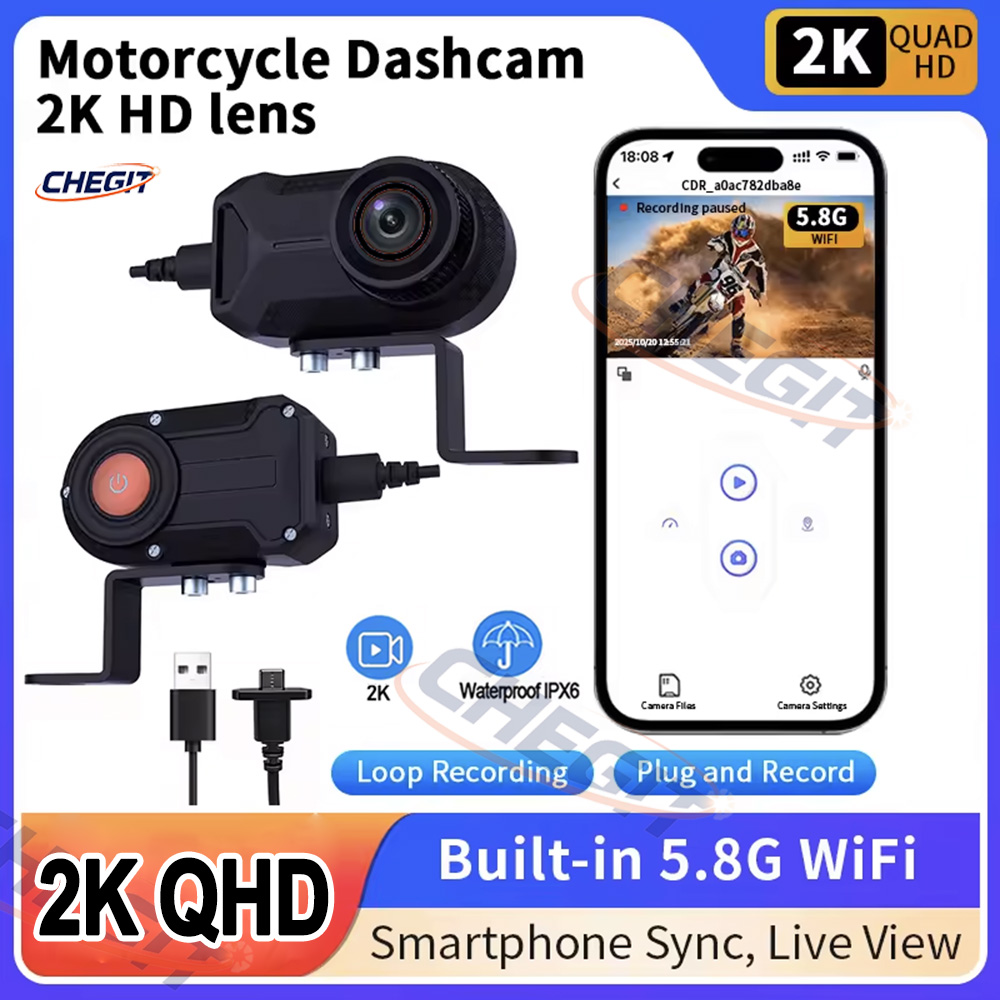 Mountain Biking Videos - Câmera DVR para Motocicleta 2K HD