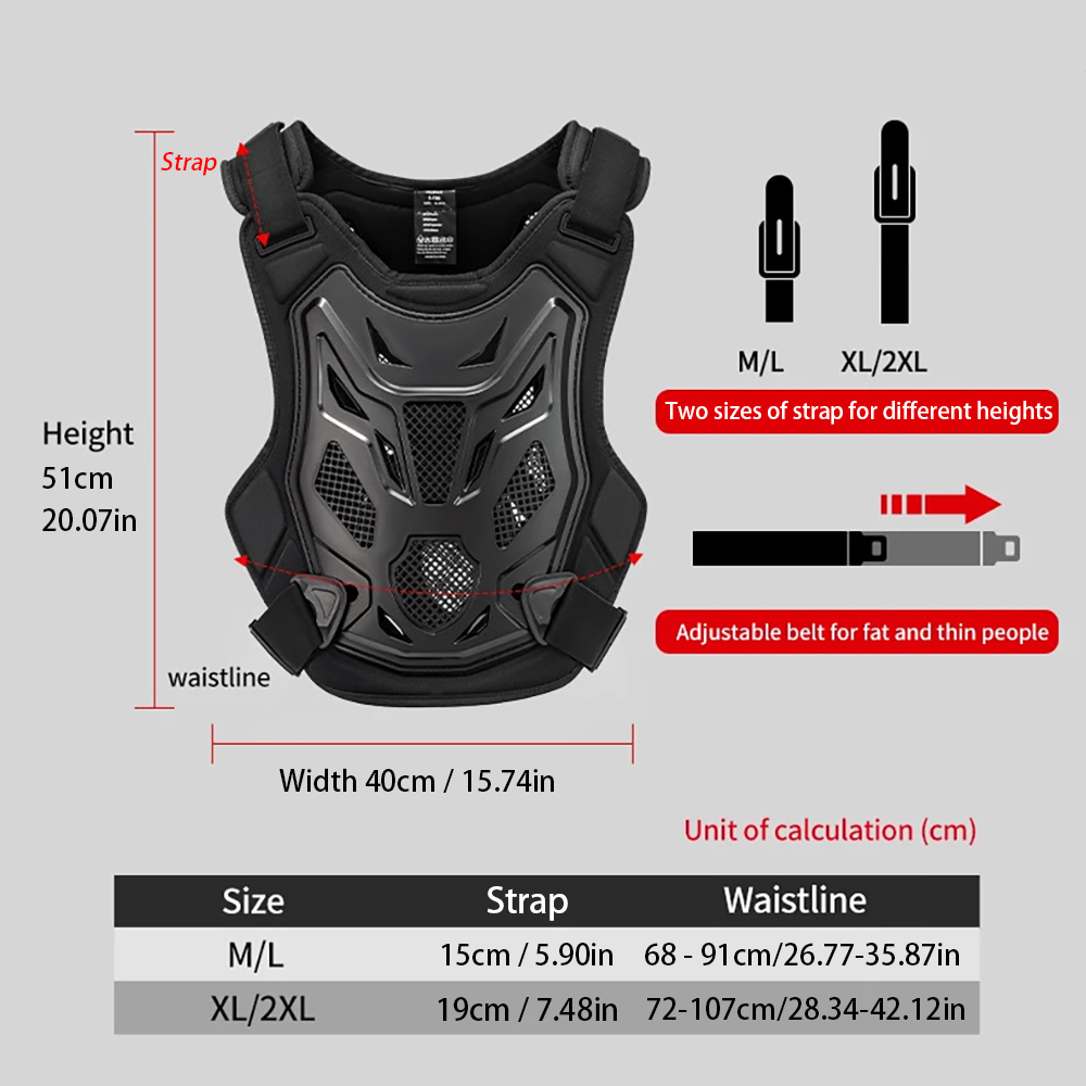 Colete armadura de motocross p - Mountain Biking Chest Protector avaliação e preço